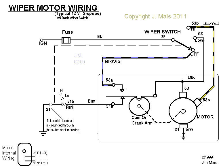 2 Speed Wiper Motor Wiring Diagram
